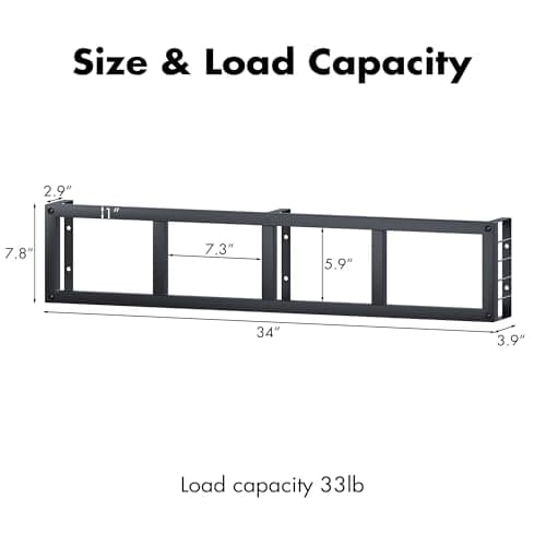 Kikihouse Wall-Mounted CD Storage Shelf with DIY LED Strip, Floating Media Storage Rack with Hooks, Cube Organizer for Video Games Set of 4 - Thumbnail 3