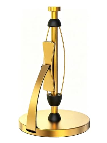 VEHHE Gold Paper Towel Holder Countertop, Spring Activated Arm, Damping
