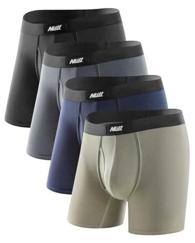 Nullktie Men's Boxer Briefs with Fly 4 Pack, Micro Modal Underwear with Pouch, No Ride Up - Image 1