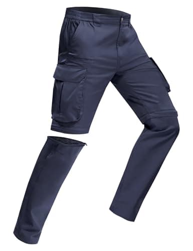 AOHIKE Mens Convertible Hiking Pants - Stretch Lightweight Zip Off Cargo Pants for Men Camping Tracking, Navy Blue - Image 1
