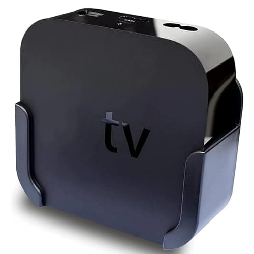 for Apple TV Mount Behind TV, TV Wall Ceiling Mounts Mount for Apple TV 4K, Compatible with All Apple TV Generations, Durable ABS with A Glossy - Black - Image 1