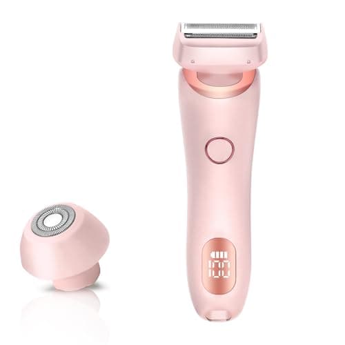 Electric Razors Shaver for Women, 2-in-1 Womens Electric Razor for Leg Arm Face, Cordless Bikini Trimmer for Women with Detachable Head, Painless,Wet & Dry (Pink) - Image 1