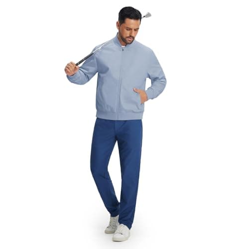 M MAELREG Mens Lightweight Windbreaker Vintage Light Golf Bomber Jacket Spring Fall Outdoor Coats Work Clothes - Thumbnail 3