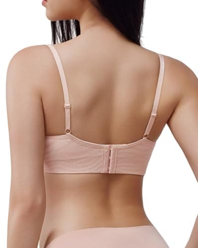 LIIJOO Comfort Lift Bra Without Underwire, Wide Straps, Side Support, Breathable Stretch, Everyday Wear（Pink, 36B） - Thumbnail 2