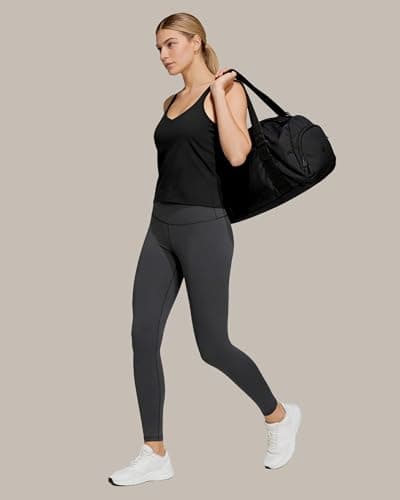 MXYMXY V-Neck Sports Bra Tank Top for Women Black - Thumbnail 6