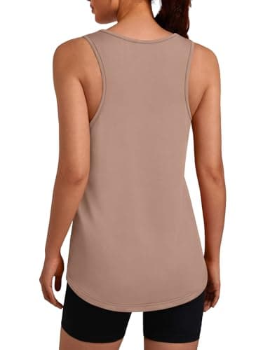 3rd hill Women's Workout Tank Tops Racerback Quick Dry Sleeveless Shirt for Yoga Running Gym Loose Fit Athletic Tanks Khaki S