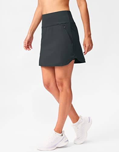 High Waisted Golf Skirts for Women Tennis Skirt Zipper Pockets Skorts for Woman Athletic Workout Casual (Iron Grey. M) - Thumbnail 2