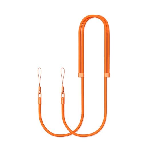 Thickened Crossbody Strap (Without Case) Compatible with iPhone 17/Air/Pro/Max Phone Cases and Other Device with Dual Lanyard Holes, Adjustable Hands-free Shoulder Neck Camera Phone Strap (Orange) - Image 1