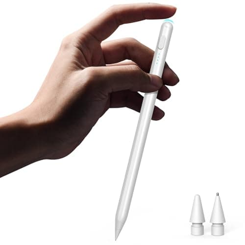 Selouj Stylus Pen for iPad mini 7, 2X Fast Charge Apple Pencil, Pixel-Perfect Precision, Palm Rejection Tilt Sensitivity, Active Pen for 2024 iPad mini 7, White