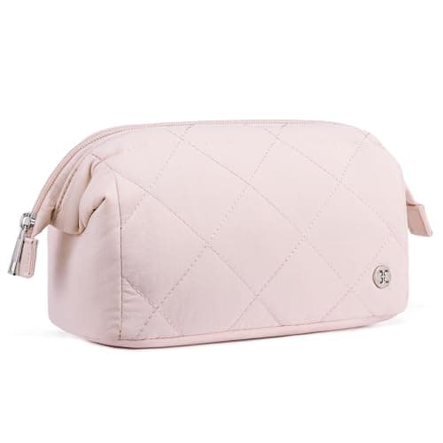 Telena Puffer Makeup Bags for Women, Nylon Puffy Padded Make Up Bags for Women Makeup Organizer Case, Wide-open Makeup Pouch Travel Essentials - Image 1