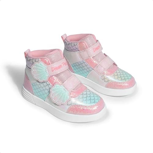 DREAM PAIRS Girls Shoes Toddler Sneakers Kids High Top Shoes with Hook and Loop Storybook Casual Walking Shoes,Size 1 Little Kid,Pink/Rainbow,SDFS2408K - Thumbnail 5