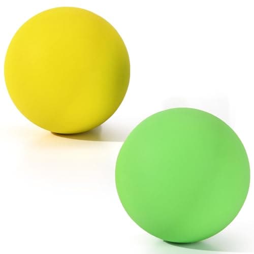 Massage Lacrosse Balls 2 Pack, Rubber Trigger Point Therapy Balls for Deep Tissue Myofascial Release, Plantar Fasciitis & Muscle Soreness Relief, Portable Pain Relief Tool (Green and Yellow)