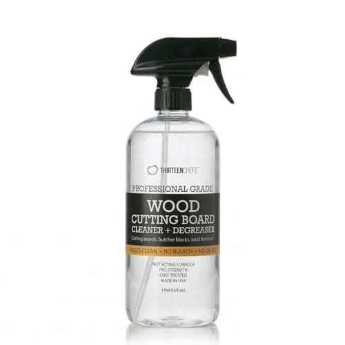 Thirteen Chefs Wood Cutting Board Cleaner - Food Safe Spray for Butcher Blocks and Countertops, Spray Soap for Wooden Surfaces (16oz) - Image 1