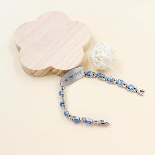 Dynamic QR Code Medical Alert Bracelet for Women, Heart-Shaped Zircon Chain Titanium Steel Jewelry, Editable Medical ID Bracelet, Scan to Update Medical Information Anytime, No Engraving Required (260131-YA5708-Text-TGY) - Thumbnail 6