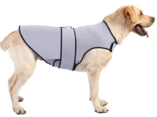 Sychien Dog Anxiety Jacket,Dog's Thunder Calming Shirt Wrap Vest for Large Big Dogs,Travel, Fireworks, Separation, Bluish Grey 3XL