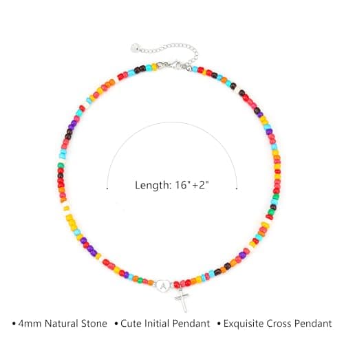 C-leen First Holy Communion Gifts for Girls - 18K White Gold Plated Initial Cross Heart Necklaces First Baptism Communion Confirmation Letter N Necklace Easter Gifts for Kids Teens - Thumbnail 5