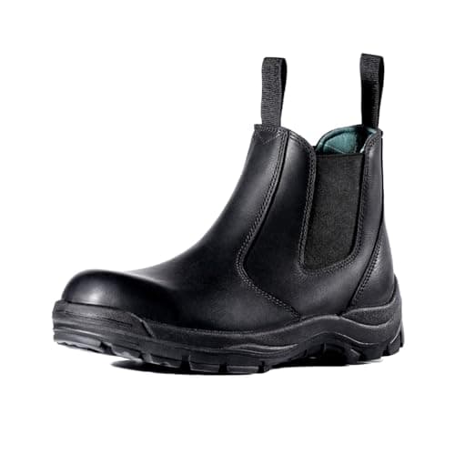 Golden Retriever Slip On Men’s Work Boots, Steel Toe Leather Safety Boots, Oil & Slip Resistant, Lightweight Comfortable, ASTM F2413-18 SD Rated G6455-EE-11 - Image 1