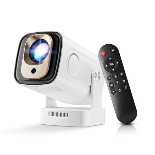 [ Auto Focus & Keystone / 1080P Native ] Mini Projector with Wifi and Bluetooth 5.4, Portable Projector for Outdoor Movies/Bedroom, Built in Apps, Smart Proyector 4K Support (2026 Upgrade, White) - Image 1