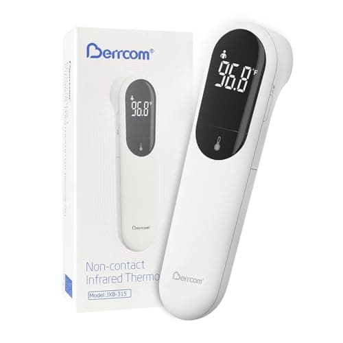 Berrcom Dual Probe Forehead Thermometer - No Touch Digital Thermometer for Adults, Kids, Babies with LED Display, Fever Alarm & Fast Reading - Image 1