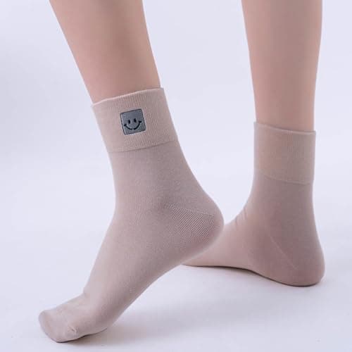 HUGSWEET Thin Soft Cotton Crew Socks for Women Ankle above Bootie Socks Gifts for Women 5-10 Pairs - Thumbnail 3