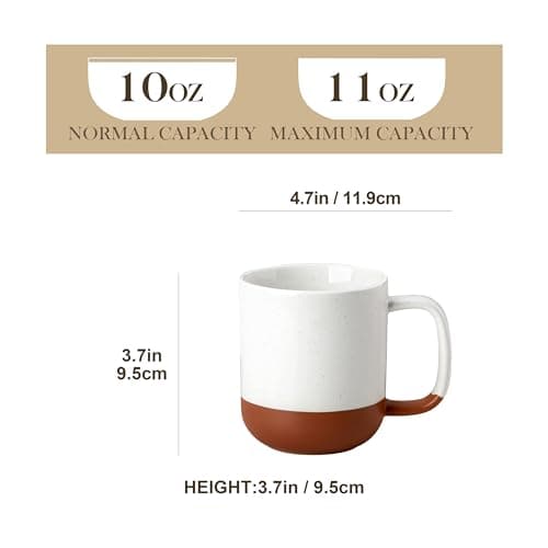 MALACASA Ceramic Coffee Mugs Set of 4, 11oz Coffee Cups, Modern Farmhouse Mugs for Coffee, Latte, Tea, Hot Chocolate, Cappuccino, Milk, Microwave & Dishwasher Safe, Multicolor, Series TARA - Thumbnail 2