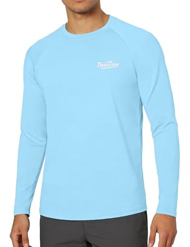 Twekfish Men's UPF 50+ Sun Fishing Shirt, Long Sleeve UV Protection Tee, Quick Dry Rash Guard for Outdoor Swim Hiking, Redtail Fish Graphic - Thumbnail 2