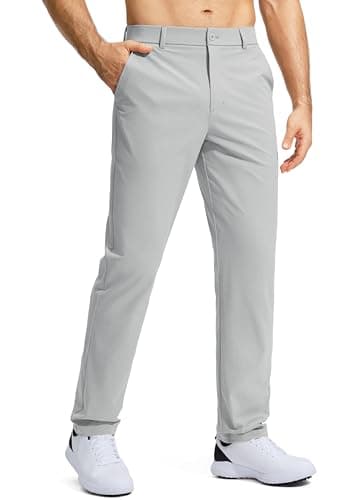 Pudolla Golf Pants for Men Stretch Dress Pants Mens Work Pants 34 Lightweight Quick Dry Casual Slacks Trousers with Pockets(Bright Gray 32Wx34L) - Image 1