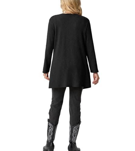 Black Cardigans Sweaters for Women Long Sleeve Lightweight Cozy Open Front Fall Cardigan with Pockets Trendy 2025 - Thumbnail 4