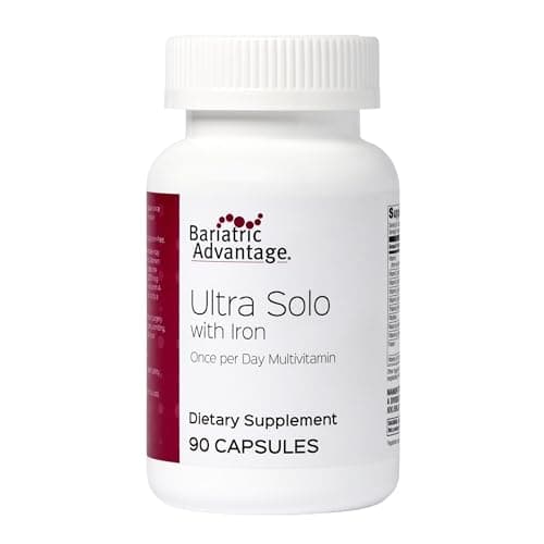 Bariatric Advantage Ultra Solo with Iron - Once-Per-Day Daily Multivitamin - for Bariatric Patients - with Thiamin, Vitamin A & More - Gluten Free - 90 Capsules - Image 1
