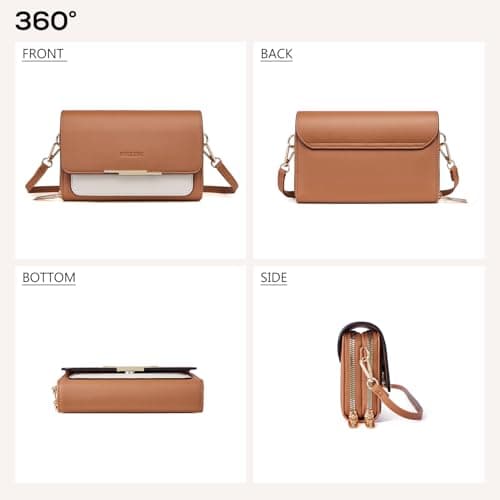 Roulens Small Crossbody Bag for Women,Cell Phone Purse Women's Shoulder Handbags Wallet Purse with Credit Card Slots - Thumbnail 3