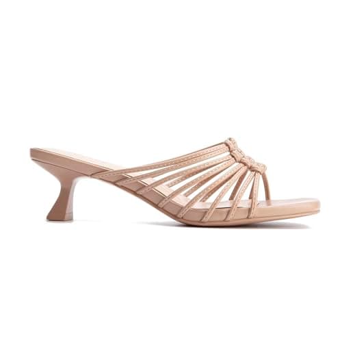 Wetviro Womens Nude Slip On Mules Sandals Low Kitten Heels Square Open Toe Dressy Comfortable Shoes for Women (2026) - Thumbnail 6