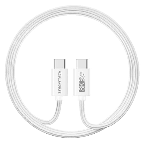 ZeroneTeck 40Gbps USB C Monitor Cable 5FT, USB4 for Thunderbolt 4/3, 8K/Dual 4K@60Hz Display, USBC Video and Data Cable, 2X Faster than USB C 3.2 Gen 2x2, 240W Charging for iPhone 17, Monitor, Carplay - Image 1
