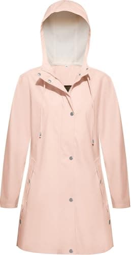 Mixxmix Long Rain Coat for Women Waterproof Rain Jackets with Hood Lightweight Packable Rain Trench Coat Windbreaker - Image 1