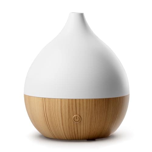 Cegsin Essential Oil Diffuser with Adapter, 100ml Small Aromatherapy Scent Machine for Home & Office Desk, 7 Color LED Cool Mist Humidifier, Auto Shut-Off, Classic Teardrop White - Image 1