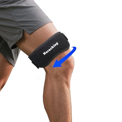 Neracking IT Band Strap, Adjustable IT Band Relief, Iliotibial Band Compression Wrap for Running, Cycling, Hiking, Exercising, Athletic Stabilizer for Men, Women (Blue Inside, 1 pc) - Image 1