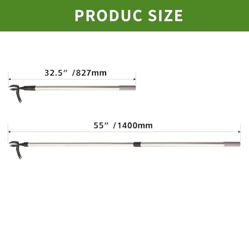 Hoffen Adjustable Stand Up Weeder (33-55 Inch), Lightweight Aluminum Weed Puller Tool, Telescoping Rotating Handle, 4-Claw Rust-Free, Corrosion-Resistant Gardening Tool for All Ages, Easy to Store - Thumbnail 3