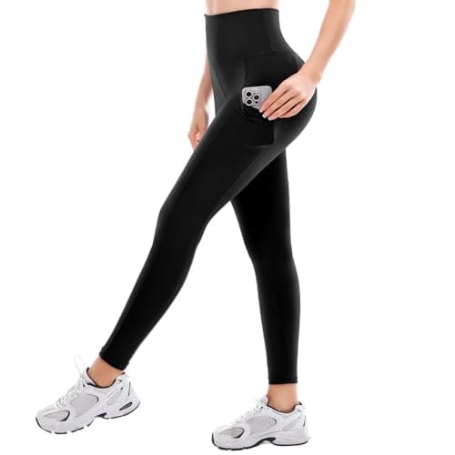 Fawarior High Waisted Leggings for Women, Buttery Soft Workout Yoga Leggings with Pockets Black SM - Image 1
