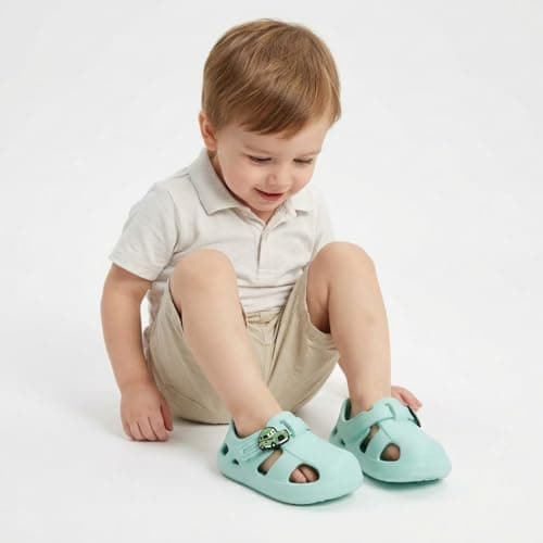 SC TBYF Splash Sandals for Toddlers Water Shoes For Baby Girls Boys Children Closed Toe Quick Drying Soft Lightweight EVA Anti-Slip Waterproof Unisex Beach Toddler Sandal for Little Kids - Thumbnail 2