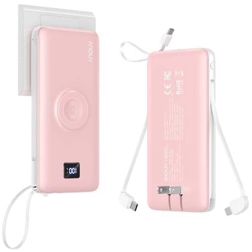 Portable Charger Built-in Cables, AC Wall Plug and Magnetic Wireless iWatch Charger, 10000mAh 22.5W PD Fast Charging Power Bank, Compact Battery Pack Travel Essentials for iPhone/Samsung/Apple Watch - Image 1