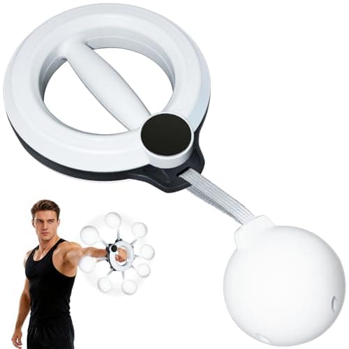 Arm Workout Equipment, 360° Shoulder Reliever Ball Swing, Upper Body Workout Equipment Rotating Ropeless Battle Rope Arm Trainer for Forearm, Chest, Shoulder & Wrist Strength for Men & Women - White - Image 1