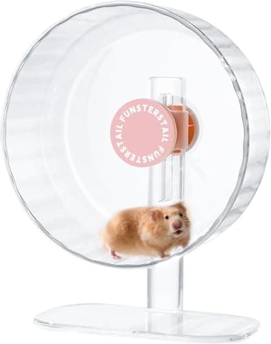 FunstersTail Super Silent Hamster Wheel 12 Inch, Magnetic Large Rat Wheel for Chinchilla, Gerbil, Guinea Pig, Cat, Mouse, Sugar Glider and Dwarf, Syrian Hamster Accessories (Peach Pink)