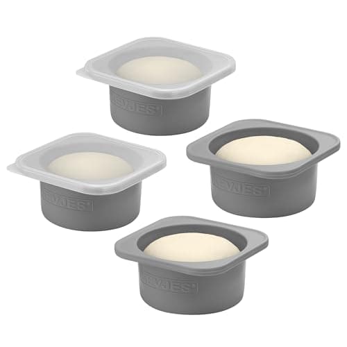 KEVJES Stackable Silicone Artisan Pizza Dough Proofing Proving Containers with Lids-2/3/4/5 pack-500ml portion (Spacegrey, 4 PACK) - Image 1