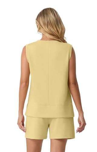 Lepunuo 2 Piece Outfits Sleeveless Summer Tank Top Matching Shorts Set Workout Lounge Set Tracksuit - Thumbnail 5