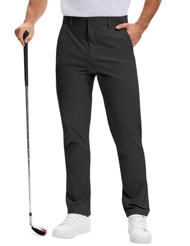 AOHIKE Men's Golf Pants Stretch - Lightweight Quick Dry Casual Pants for Men Wrinkle-Resistant, Black