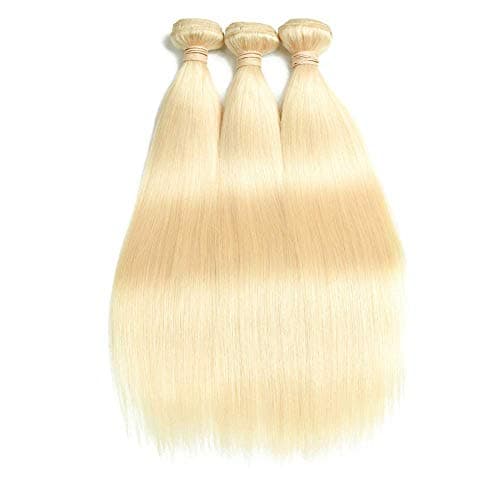 12A Human Hair Bundles 613 Blonde 20 22 24 Inch 3 Straight Bundles Human Hair Unprocessed Brazilian Remy Virgin Hair Extensions Raw Quick Weave Sew In Glossy Hair Bundles - Thumbnail 2