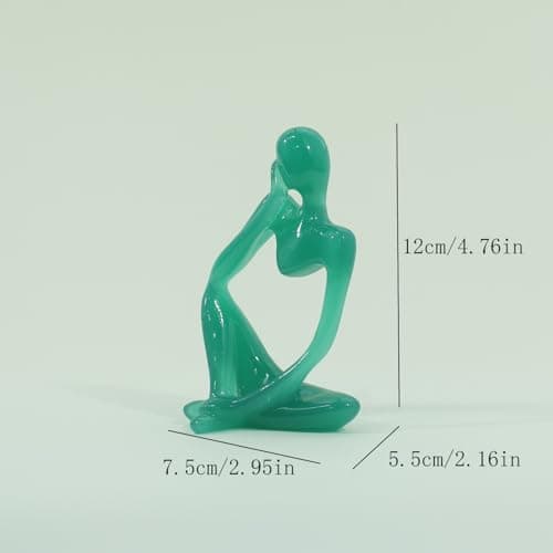 YeseeYe Bookshelf Decor Thinker Statue - Abstract Art Reading Sculpture Modern Home Decoration Figurine for Living Room Office Shelves Coffee Table Desk Decor - Thumbnail 3