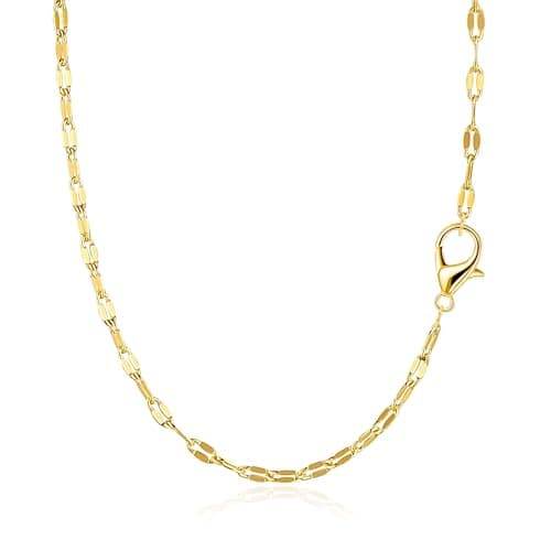 BAYLAY Gold Chain for Women - 18K Gold Plated Chain Necklace Woman Dainty Gold Necklace for Women Gold Jewelry Gifts Size 16 inch - Image 1