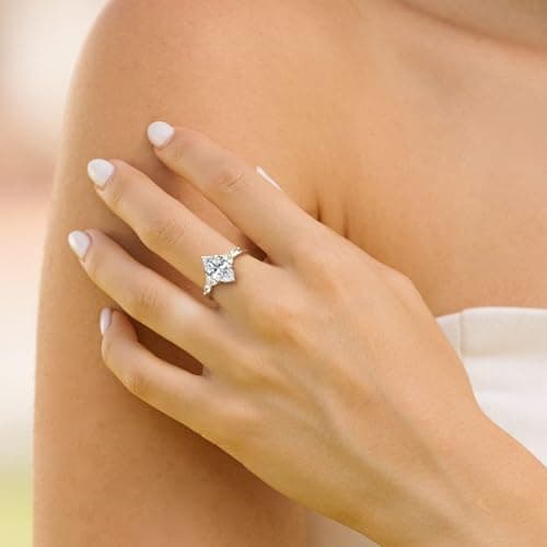 Fimewon Silver Rings for Women Non Tarnish Dainty 2CT Marquise Ring Birthday Gifts for Mom Size 9 - Thumbnail 2