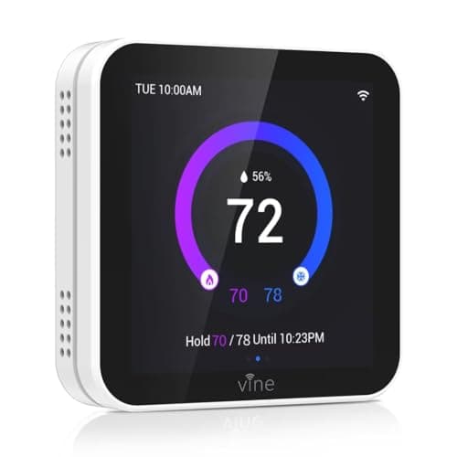 vine Smart Thermostat Larger Color Screen Thermostats for Home Heat and AC, 7 Day Programmable WiFi Thermostat App Control Compatible with Alexa and Google Assistant, C-Wire Required - Image 1