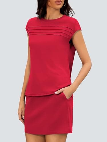 Casly Lamiit 2 Piece Outfits for Women Summer Comfy Matching Sets Active Resort Wear Spring Break Set Country Concert 80s 90s Outfits Red S - Thumbnail 2